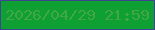 文字の大きさ：5、枠の色：3c4693、背景の色：0ea032、文字の色：40a744 無料ブログパーツのブログ時計