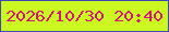文字の大きさ：2、枠の色：3c46b4、背景の色：caf820、文字の色：d01878 無料ブログパーツのブログ時計