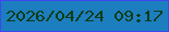 文字の大きさ：3、枠の色：3c48ec、背景の色：1d7ebf、文字の色：0c3d17 無料ブログパーツのブログ時計
