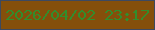 文字の大きさ：2、枠の色：3c4961、背景の色：844f0b、文字の色：328d2c 無料ブログパーツのブログ時計