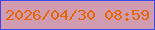 文字の大きさ：2、枠の色：3c49e6、背景の色：d19cb0、文字の色：e56608 無料ブログパーツのブログ時計