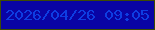 文字の大きさ：3、枠の色：3c4b03、背景の色：0904a5、文字の色：0e3de2 無料ブログパーツのブログ時計