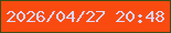 文字の大きさ：1、枠の色：3c4d18、背景の色：f94b10、文字の色：d9d7fc 無料ブログパーツのブログ時計