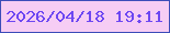 文字の大きさ：3、枠の色：3c4db9、背景の色：f6cdf4、文字の色：6d47f2 無料ブログパーツのブログ時計