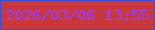 文字の大きさ：4、枠の色：3c4dd7、背景の色：c7373c、文字の色：9840f9 無料ブログパーツのブログ時計