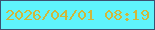 文字の大きさ：3、枠の色：3c5170、背景の色：5ff4fb、文字の色：d0b73a 無料ブログパーツのブログ時計