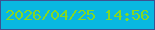 文字の大きさ：5、枠の色：3c5291、背景の色：09b8e1、文字の色：83d825 無料ブログパーツのブログ時計