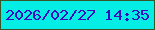 文字の大きさ：4、枠の色：3c5528、背景の色：04eee5、文字の色：3d0bbe 無料ブログパーツのブログ時計