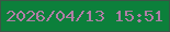文字の大きさ：4、枠の色：3c5546、背景の色：0c803b、文字の色：b17ea6 無料ブログパーツのブログ時計