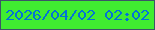 文字の大きさ：5、枠の色：3c5667、背景の色：40ed31、文字の色：0273d6 無料ブログパーツのブログ時計
