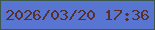 文字の大きさ：5、枠の色：3c584a、背景の色：5875d2、文字の色：592f29 無料ブログパーツのブログ時計