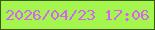 文字の大きさ：4、枠の色：3c5a0f、背景の色：a4f64e、文字の色：d664f3 無料ブログパーツのブログ時計