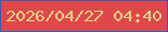 文字の大きさ：3、枠の色：3c5aab、背景の色：e0474c、文字の色：dcd383 無料ブログパーツのブログ時計