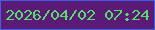 文字の大きさ：4、枠の色：3c60df、背景の色：5b1a75、文字の色：56dc6f 無料ブログパーツのブログ時計