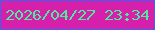 文字の大きさ：5、枠の色：3c62f1、背景の色：d620ac、文字の色：4dec9a 無料ブログパーツのブログ時計