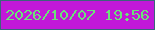 文字の大きさ：3、枠の色：3c647c、背景の色：c218d9、文字の色：6be479 無料ブログパーツのブログ時計