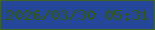 文字の大きさ：1、枠の色：3c6527、背景の色：25479a、文字の色：335809 無料ブログパーツのブログ時計
