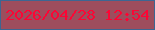 文字の大きさ：1、枠の色：3c6692、背景の色：9d4d5d、文字の色：fc0535 無料ブログパーツのブログ時計