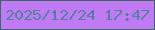 文字の大きさ：1、枠の色：3c6960、背景の色：c07af5、文字の色：50829e 無料ブログパーツのブログ時計