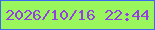 文字の大きさ：4、枠の色：3c69f3、背景の色：99f75d、文字の色：953ee3 無料ブログパーツのブログ時計