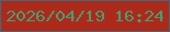 文字の大きさ：1、枠の色：3c6c78、背景の色：ad2a1b、文字の色：449e73 無料ブログパーツのブログ時計