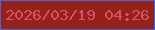 文字の大きさ：1、枠の色：3c6ddb、背景の色：96211a、文字の色：d85267 無料ブログパーツのブログ時計