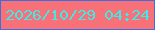 文字の大きさ：4、枠の色：3c6de1、背景の色：f97178、文字の色：3fe9e8 無料ブログパーツのブログ時計