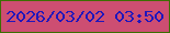 文字の大きさ：2、枠の色：3c6e01、背景の色：cd4e72、文字の色：2116bb 無料ブログパーツのブログ時計