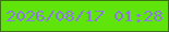 文字の大きさ：5、枠の色：3c7213、背景の色：60e50c、文字の色：8d79e3 無料ブログパーツのブログ時計