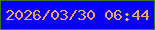 文字の大きさ：4、枠の色：3c7520、背景の色：0601f3、文字の色：f7a765 無料ブログパーツのブログ時計