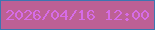 文字の大きさ：3、枠の色：3c76b1、背景の色：bd6095、文字の色：d66ce7 無料ブログパーツのブログ時計