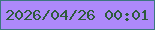 文字の大きさ：5、枠の色：3c777f、背景の色：ad89fa、文字の色：2e5b3c 無料ブログパーツのブログ時計