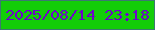 文字の大きさ：4、枠の色：3c7971、背景の色：13cd08、文字の色：6e03cb 無料ブログパーツのブログ時計