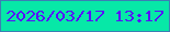 文字の大きさ：4、枠の色：3c7eb4、背景の色：07e8a7、文字の色：570dfb 無料ブログパーツのブログ時計