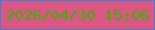文字の大きさ：1、枠の色：3c81d3、背景の色：dc5784、文字の色：36b107 無料ブログパーツのブログ時計