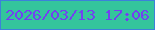 文字の大きさ：4、枠の色：3c81da、背景の色：34c59c、文字の色：7340f1 無料ブログパーツのブログ時計