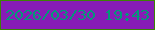 文字の大きさ：5、枠の色：3c8304、背景の色：871cb6、文字の色：029978 無料ブログパーツのブログ時計