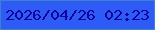 文字の大きさ：2、枠の色：3c83c9、背景の色：2e5af5、文字の色：11039d 無料ブログパーツのブログ時計