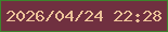 文字の大きさ：1、枠の色：3c852c、背景の色：703040、文字の色：ecc299 無料ブログパーツのブログ時計
