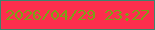 文字の大きさ：1、枠の色：3c856e、背景の色：fd2e4d、文字の色：7ba216 無料ブログパーツのブログ時計