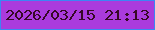 文字の大きさ：1、枠の色：3c85f4、背景の色：aa3bdd、文字の色：370826 無料ブログパーツのブログ時計