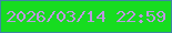 文字の大きさ：3、枠の色：3c87a3、背景の色：17dc20、文字の色：be97e0 無料ブログパーツのブログ時計