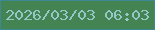 文字の大きさ：2、枠の色：3c8893、背景の色：448352、文字の色：94c8c7 無料ブログパーツのブログ時計