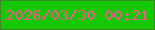 文字の大きさ：5、枠の色：3c8a25、背景の色：15c802、文字の色：fd5196 無料ブログパーツのブログ時計