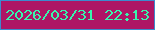 文字の大きさ：1、枠の色：3c8ace、背景の色：ae1565、文字の色：37f6ad 無料ブログパーツのブログ時計