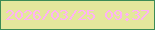 文字の大きさ：1、枠の色：3c8b55、背景の色：e4e79c、文字の色：ffb2f5 無料ブログパーツのブログ時計