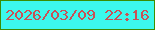 文字の大きさ：1、枠の色：3c8d02、背景の色：3cf8ed、文字の色：c95156 無料ブログパーツのブログ時計