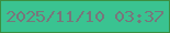 文字の大きさ：4、枠の色：3c8e41、背景の色：3ac391、文字の色：78767b 無料ブログパーツのブログ時計