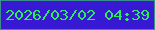 文字の大きさ：5、枠の色：3c8e8b、背景の色：3719d3、文字の色：2bec59 無料ブログパーツのブログ時計