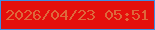 文字の大きさ：3、枠の色：3c8ee3、背景の色：e40f0c、文字の色：de673b 無料ブログパーツのブログ時計